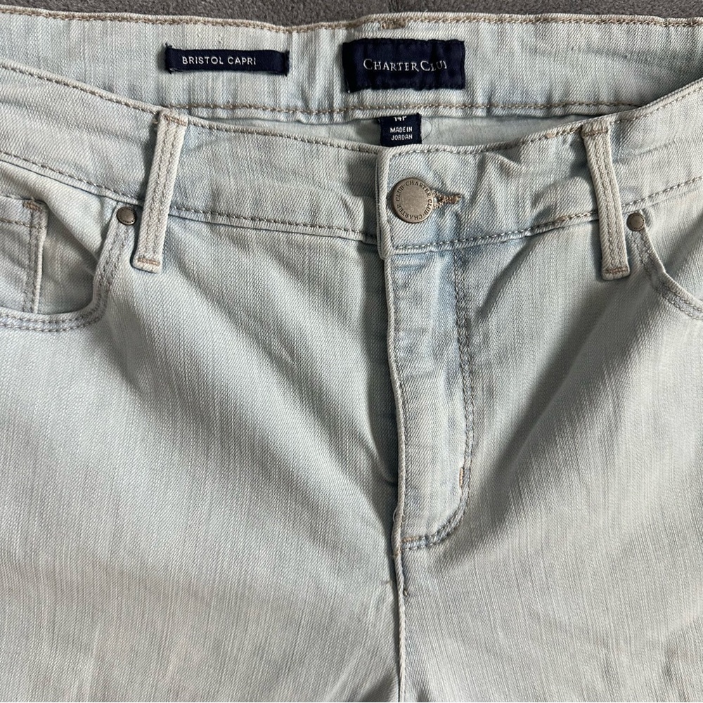 Charter Club Bristol Capri Size 14P Tummy Control Blue Denim - Picture 9 of 9
